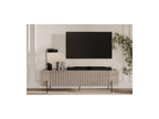 Mathilde - Mueble de TV 4 puertas con tablero efecto mármol y patas negras