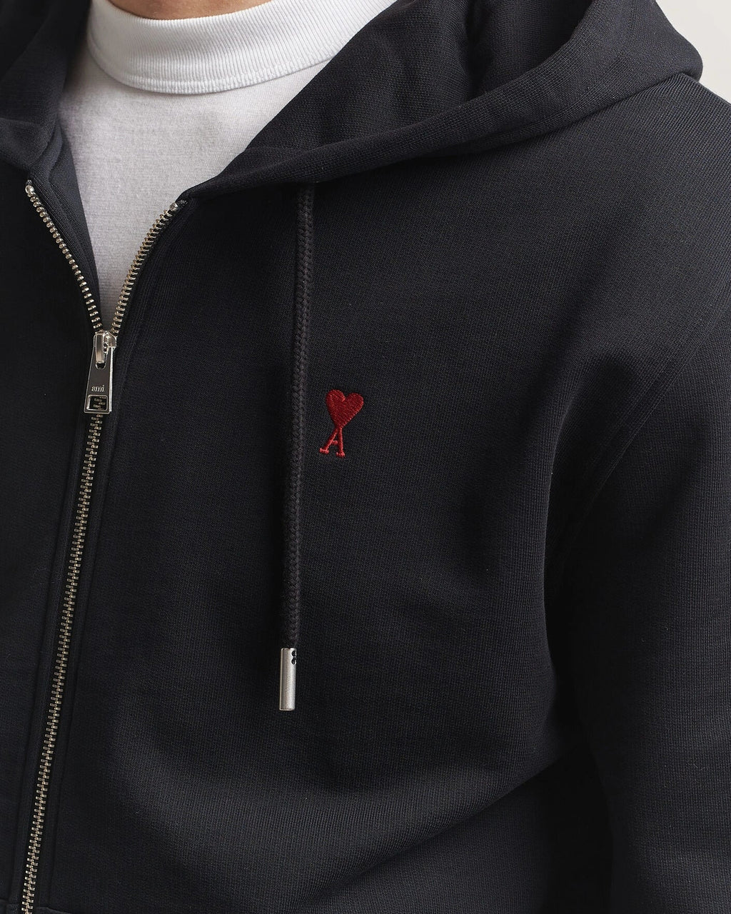 Ami Paris - Ami De Coeur Zipped Hoodie – Black