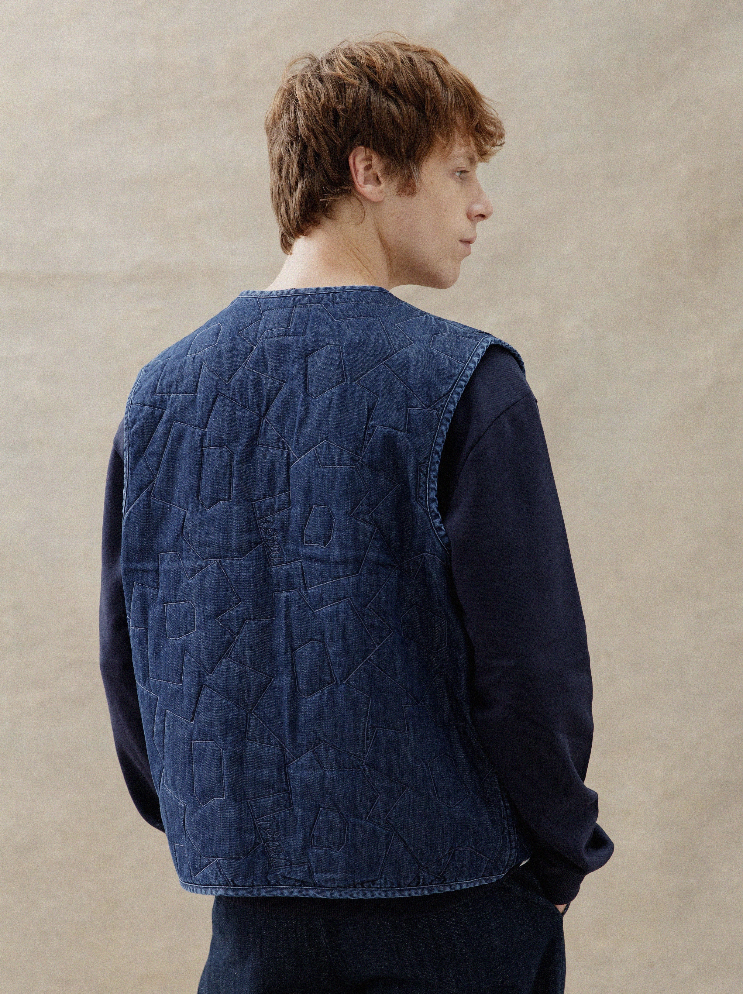 Chaqueta acolchada unisex Trait Fleuri Denim