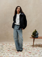 Blouson Sculpture Bleu Minuit