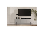 Mueble de TV 3 puertas con tablero - Mathilde - Efecto mármol y patas negras