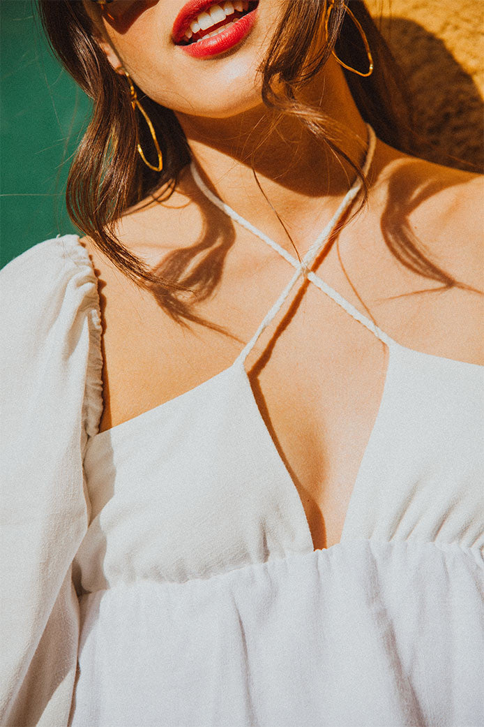 Top Quiterie Lino Viscosa Blanco