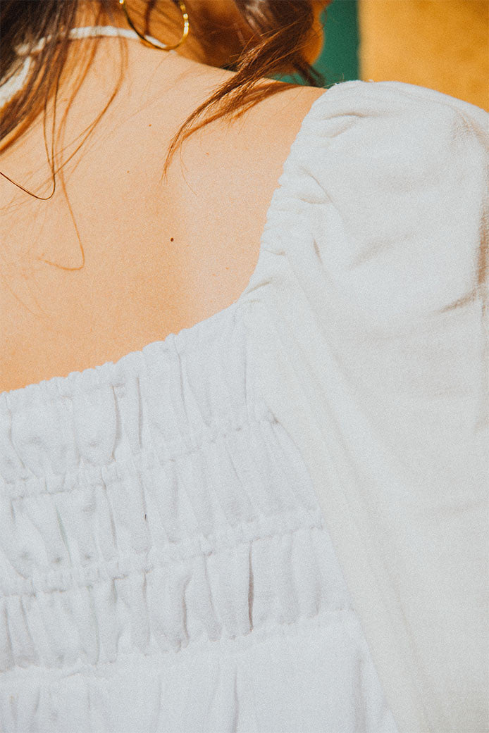 Top Quiterie Lino Viscosa Blanco