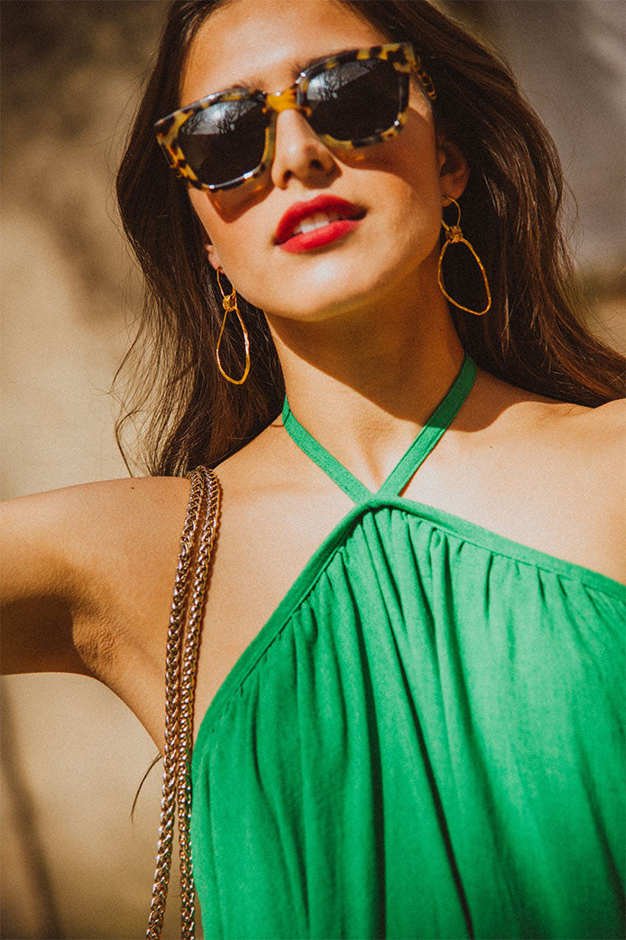 Vestido Nanette Lino Viscosa Verde