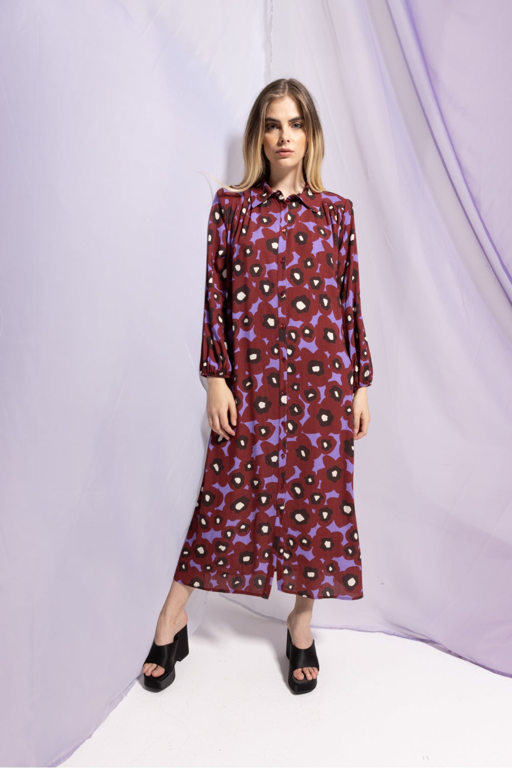 Kjole Jane Pop Flower - Mauve