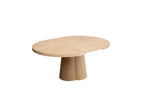 Sugiton - Set with Extendable Round Dining Table 130 to 180 cm + Set of Bastide Solid Oak Veneer Chairs - Set of 6 Chairs