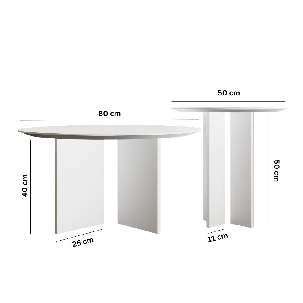 Conjuntos de Mesas de Centro Leo (45 + 42) - Blanco