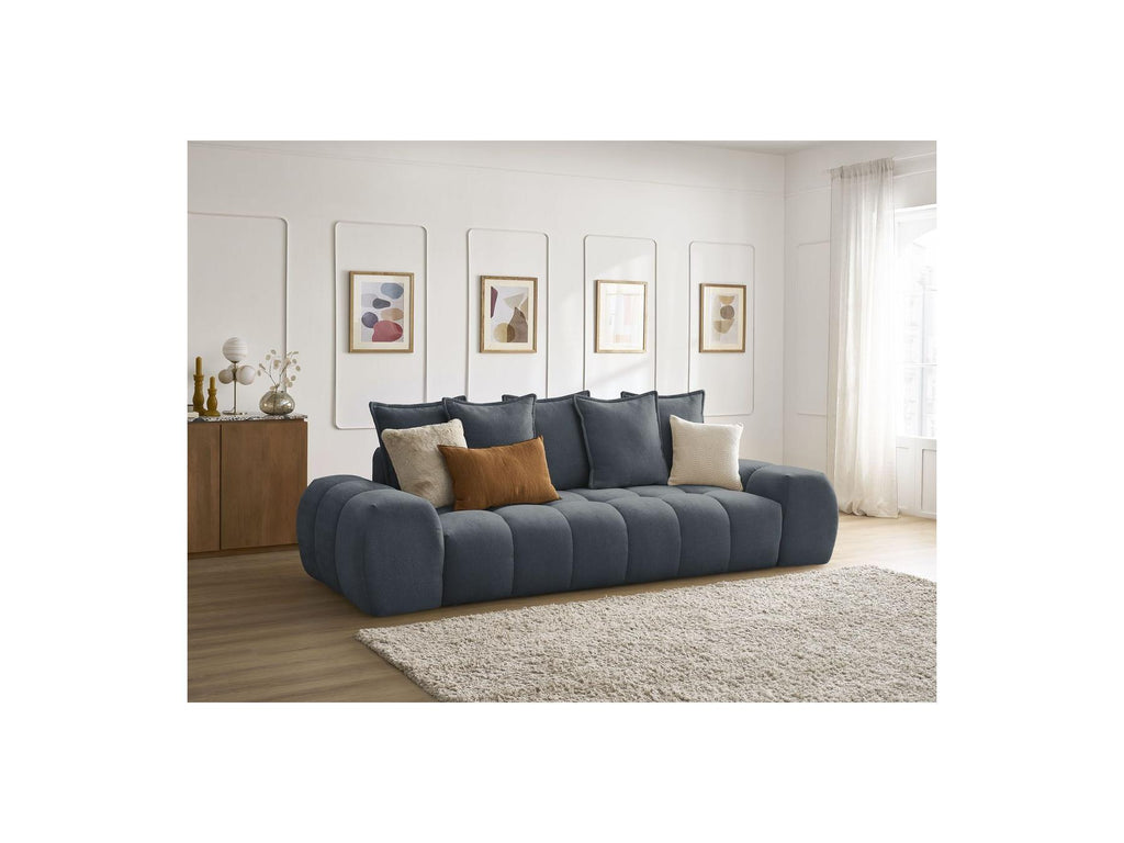 Everest - Straight Convertible Sofa with Storage - Textured Fabric - 5 Cushions
