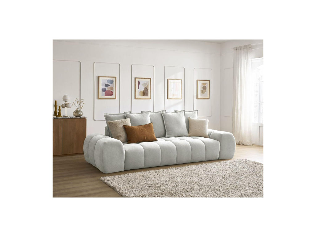 Everest - Straight Convertible Sofa with Storage - Textured Fabric - 5 Cushions