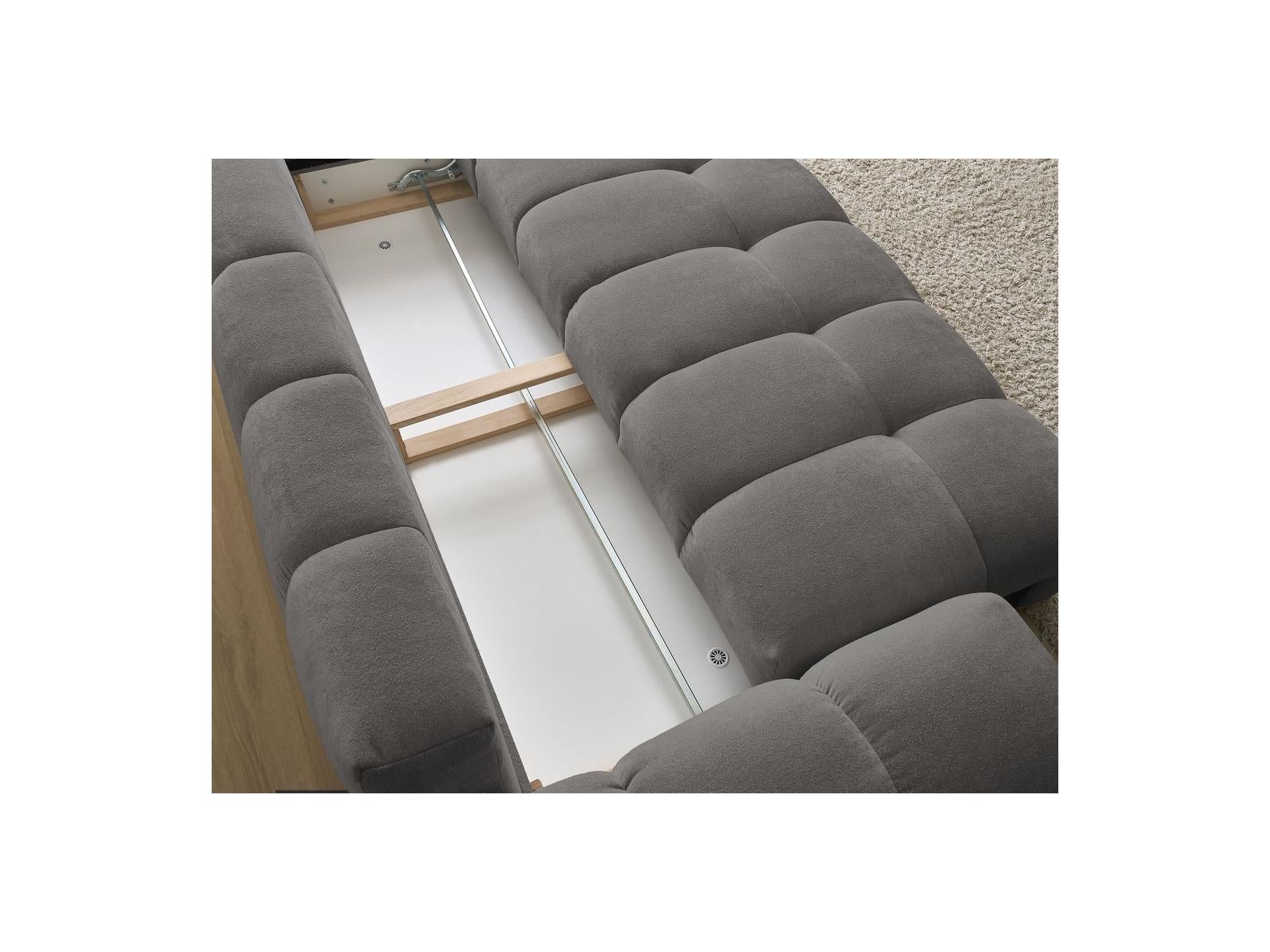 Everest - Straight Convertible Sofa with Storage - Textured Fabric - 5 Cushions