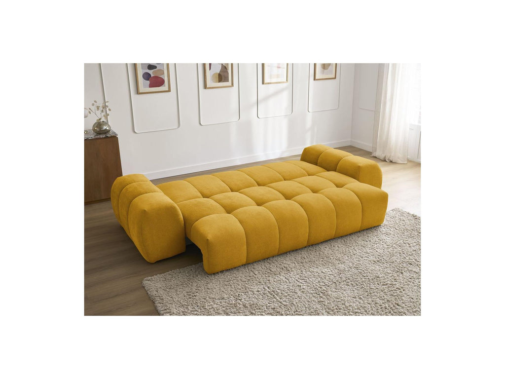 Everest - Straight Convertible Sofa with Storage - Textured Fabric - 5 Cushions