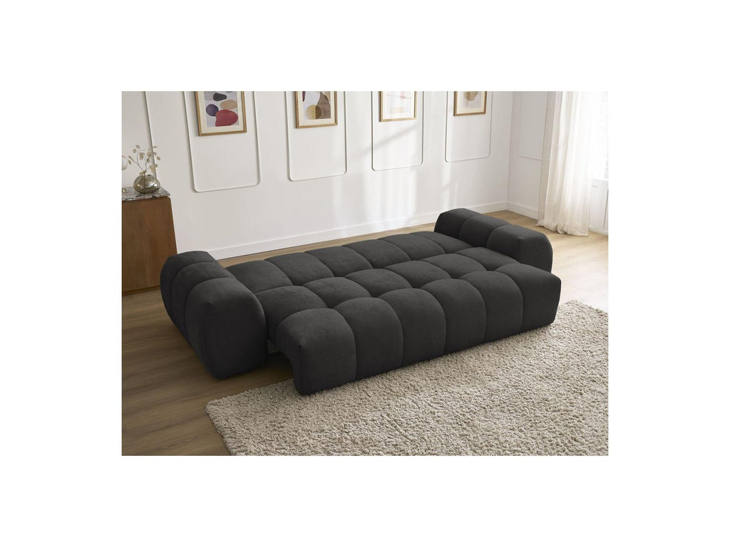 Everest - Straight Convertible Sofa with Storage - Textured Fabric - 5 Cushions