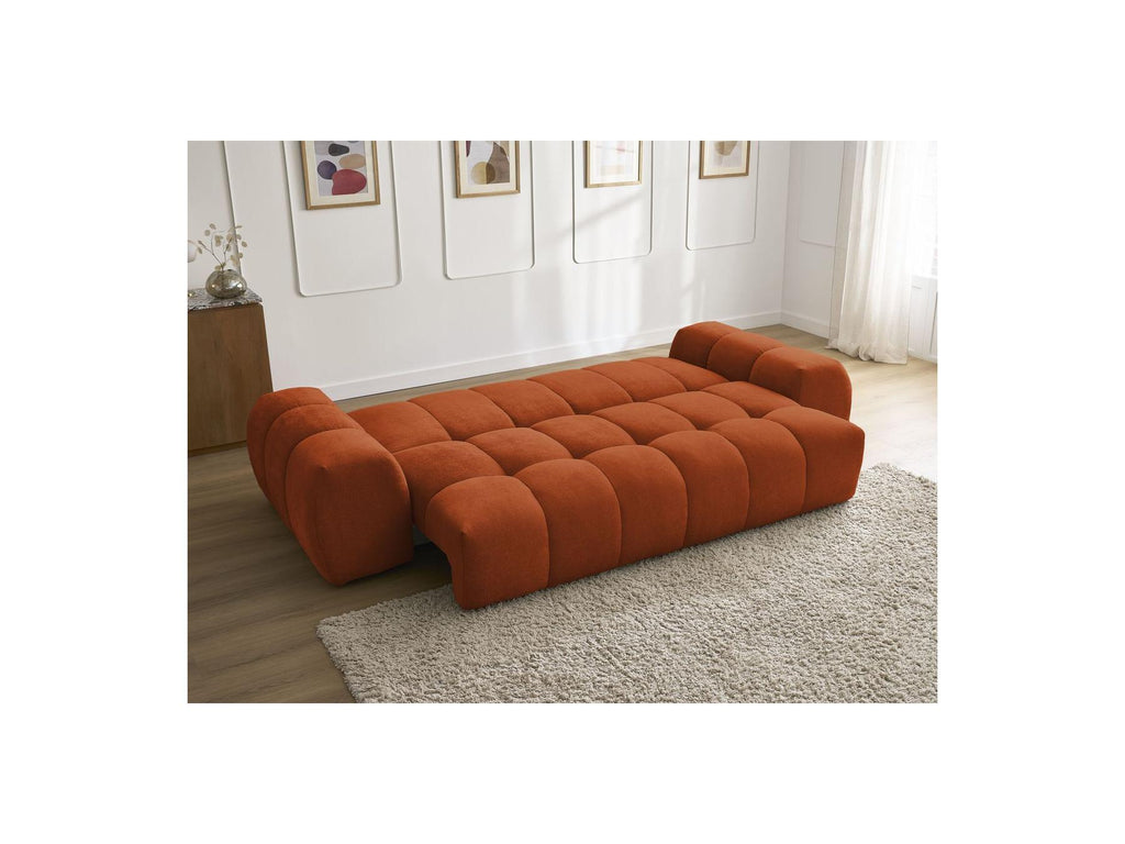 Everest - Straight Convertible Sofa with Storage - Textured Fabric - 5 Cushions