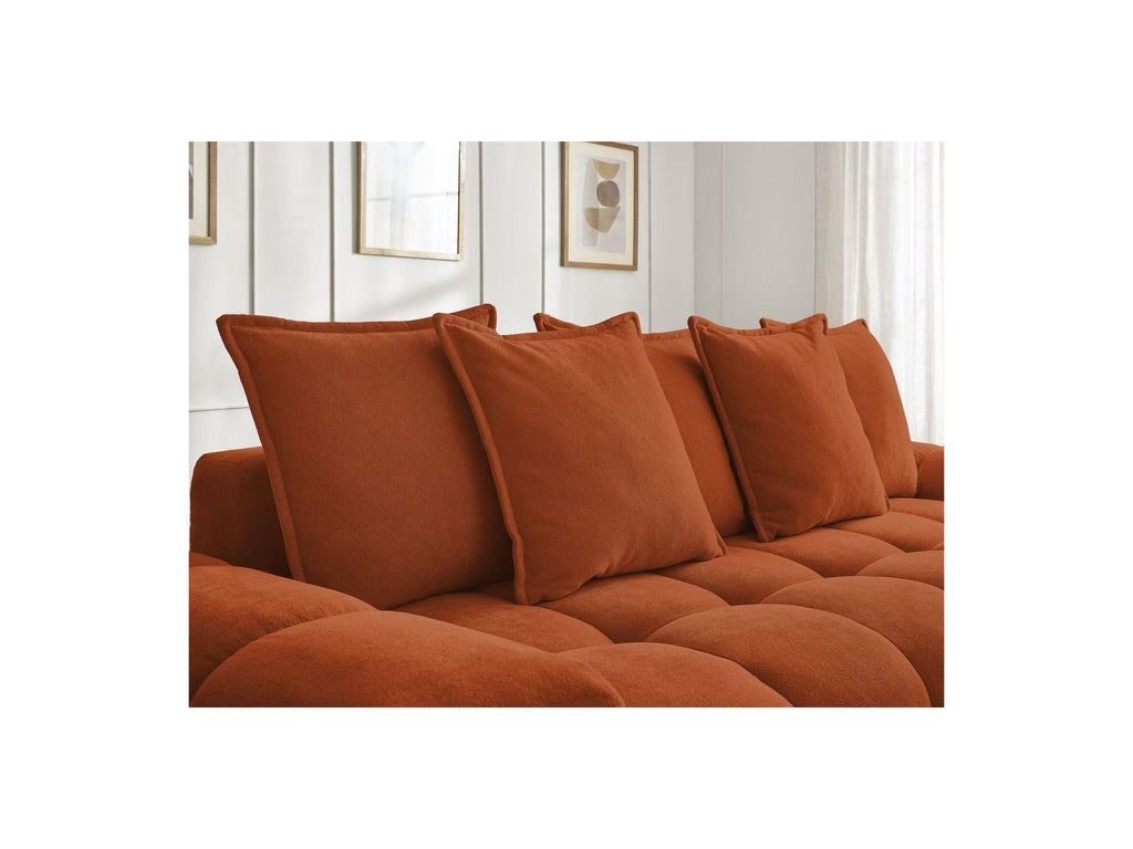 Everest - Straight Convertible Sofa with Storage - Textured Fabric - 5 Cushions