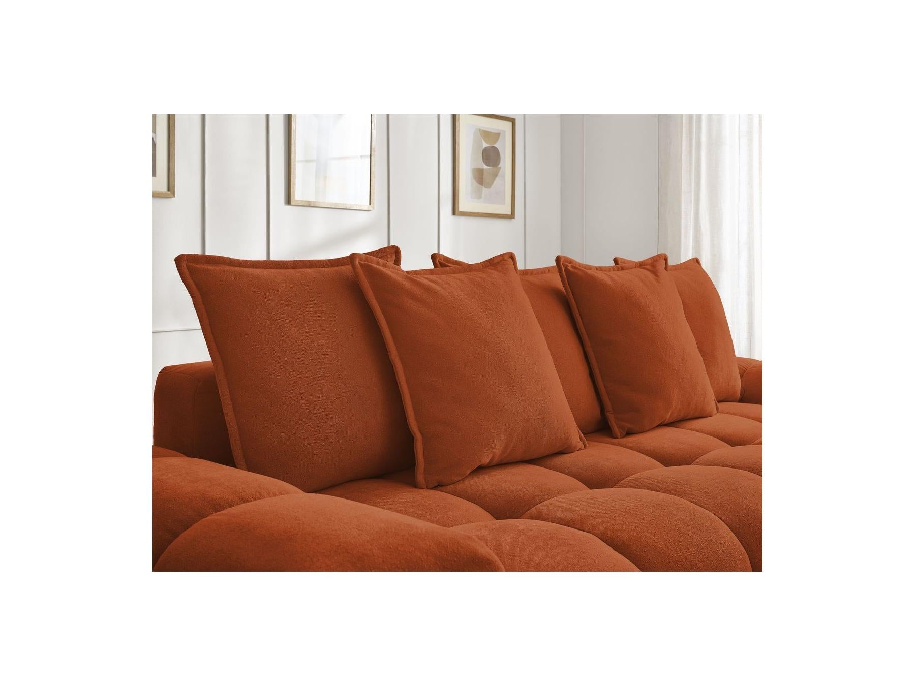 Everest - Straight Convertible Sofa with Storage - Textured Fabric - 5 Cushions