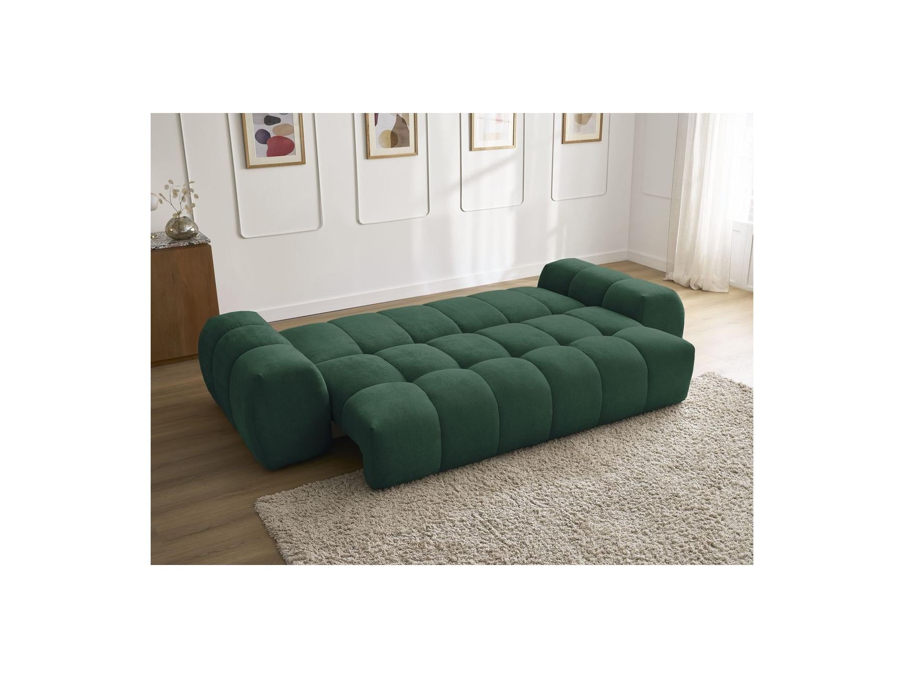 Everest - Straight Convertible Sofa with Storage - Textured Fabric - 5 Cushions