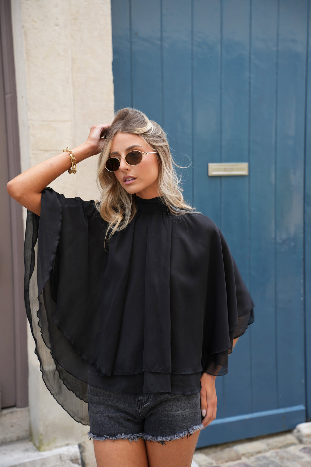 Blusa Lucía Fluida - Negro