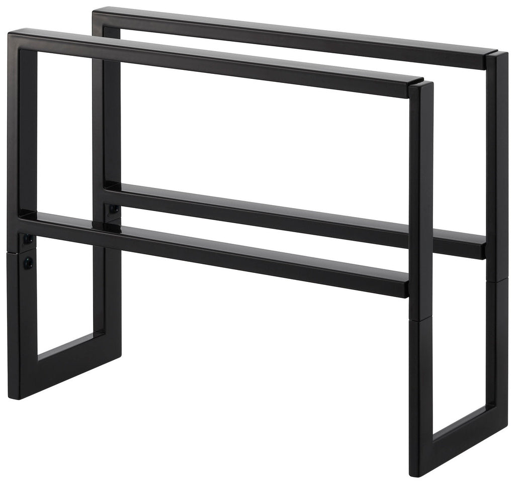 2-Tier Extendable Shoe Rack - Black