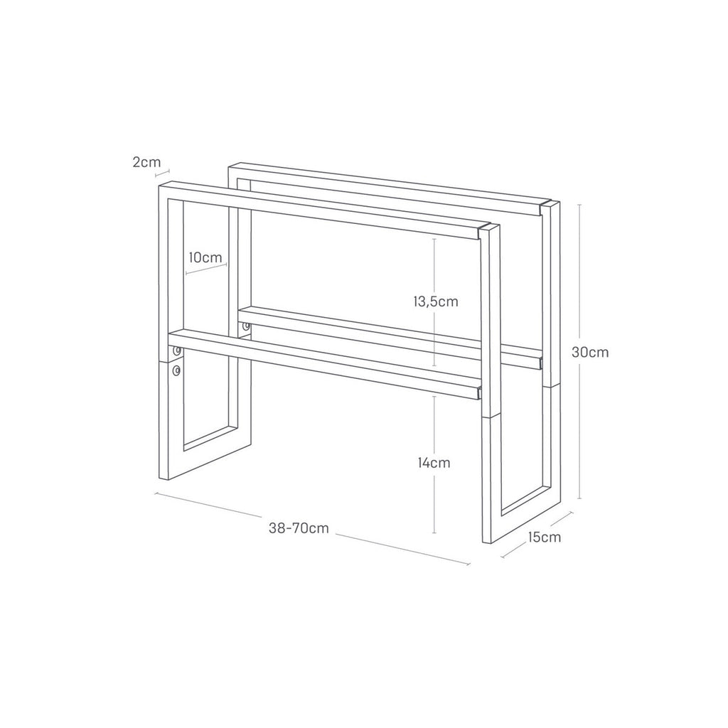 2-Tier Extendable Shoe Rack - Black