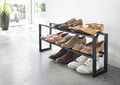 2-Tier Extendable Shoe Rack - Black