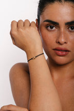 Kordelarmband Rosa - Schwarz
