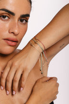 Pulsera de Cordón Rosa - Beige