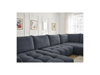 Everest - Canapé Panoramique Convertible Coffre - Tissu Texturé - Angle Gauche - 6 Coussins