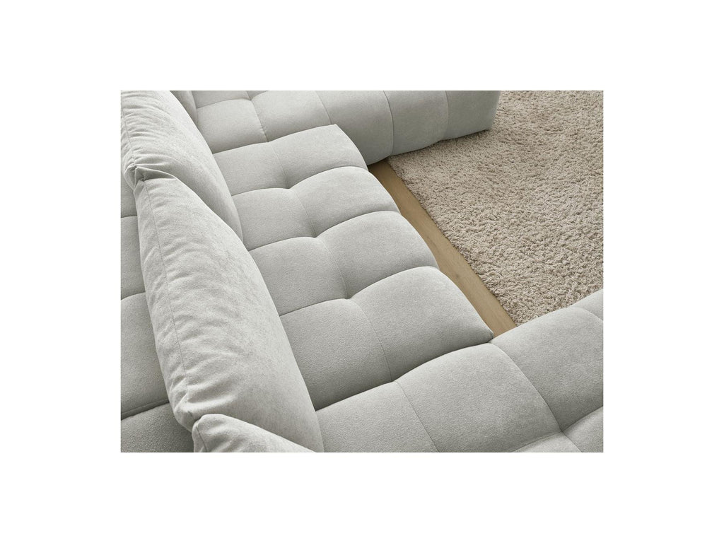 Everest - Canapé Panoramique Convertible Coffre - Tissu Texturé - Angle Gauche - 6 Coussins