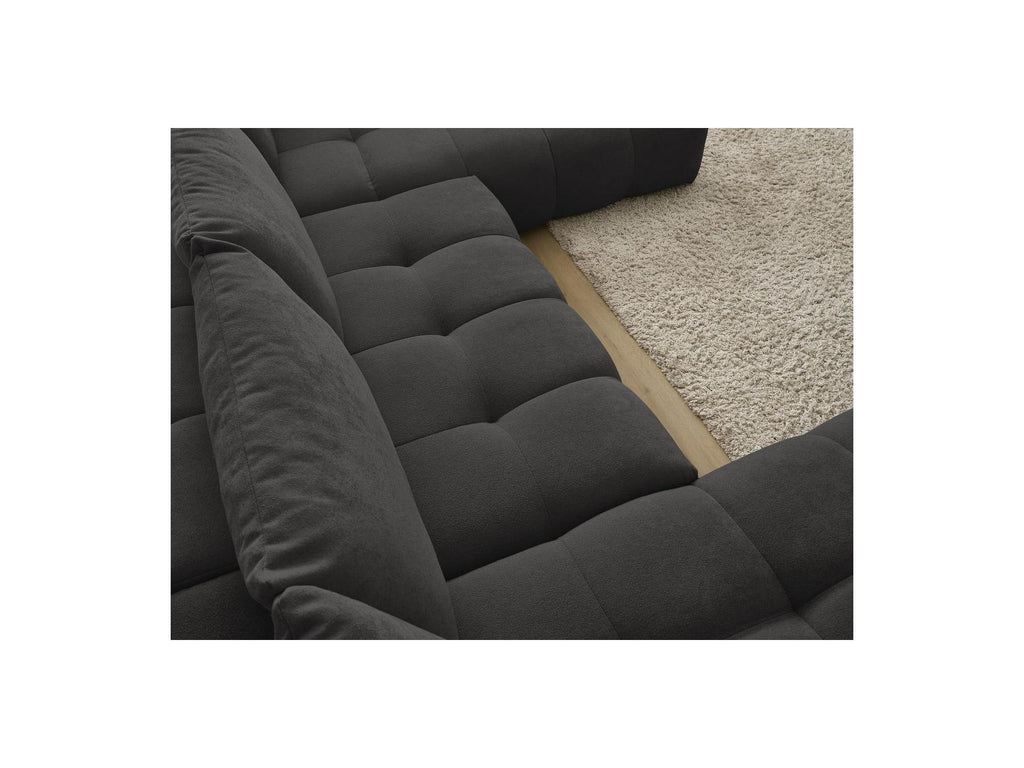 Everest - Canapé Panoramique Convertible Coffre - Tissu Texturé - Angle Gauche - 6 Coussins