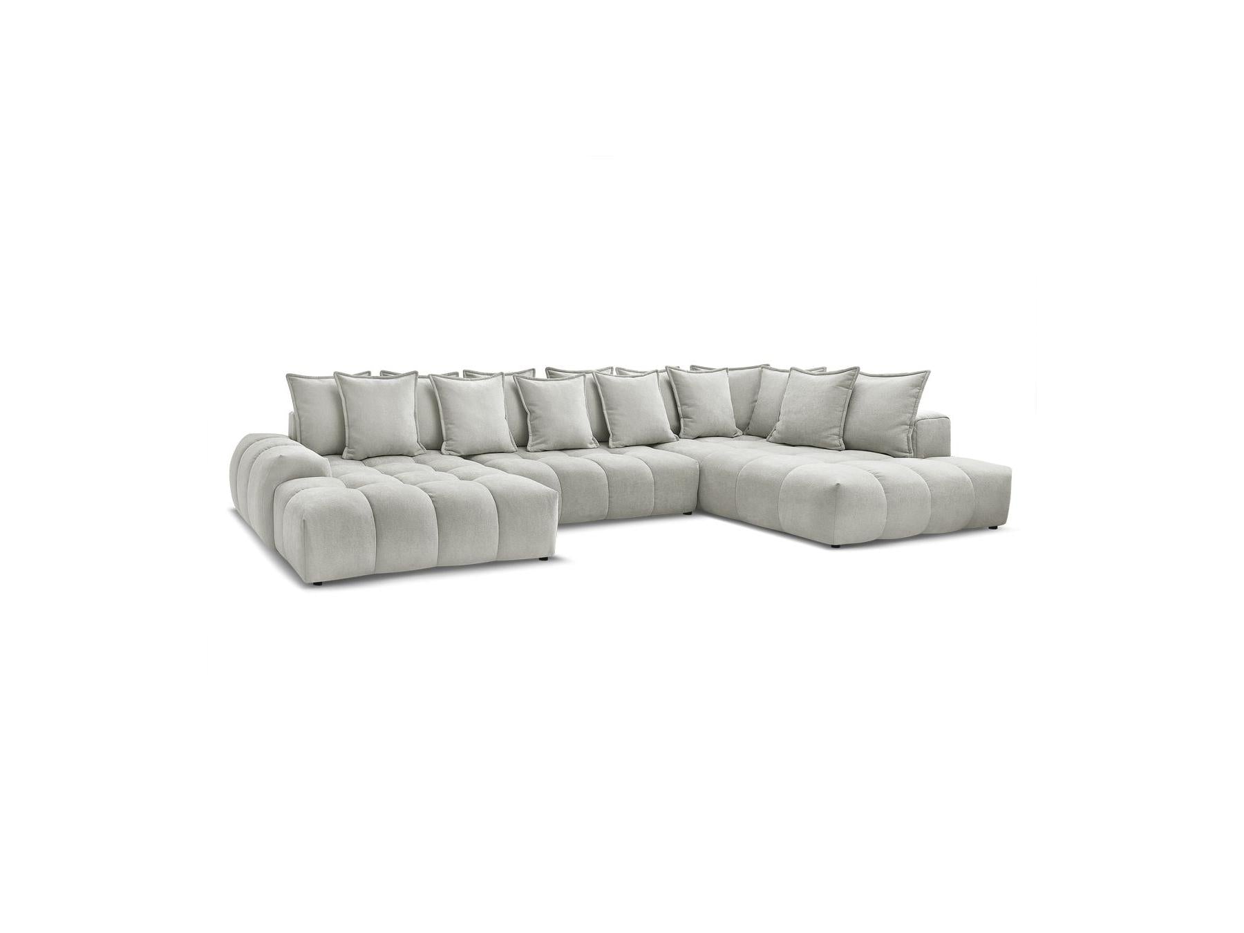 Everest - Panoramic Convertible Storage Sofa - Textured Fabric - Left-Hand Corner - 14 Cushions
