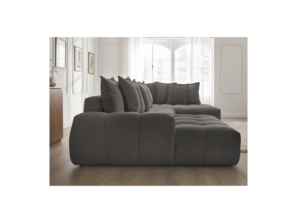 Everest - Panoramic Convertible Storage Sofa - Textured Fabric - Left-Hand Corner - 14 Cushions