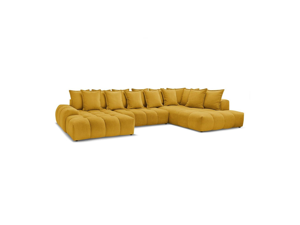 Everest - Panoramic Convertible Storage Sofa - Textured Fabric - Left-Hand Corner - 14 Cushions