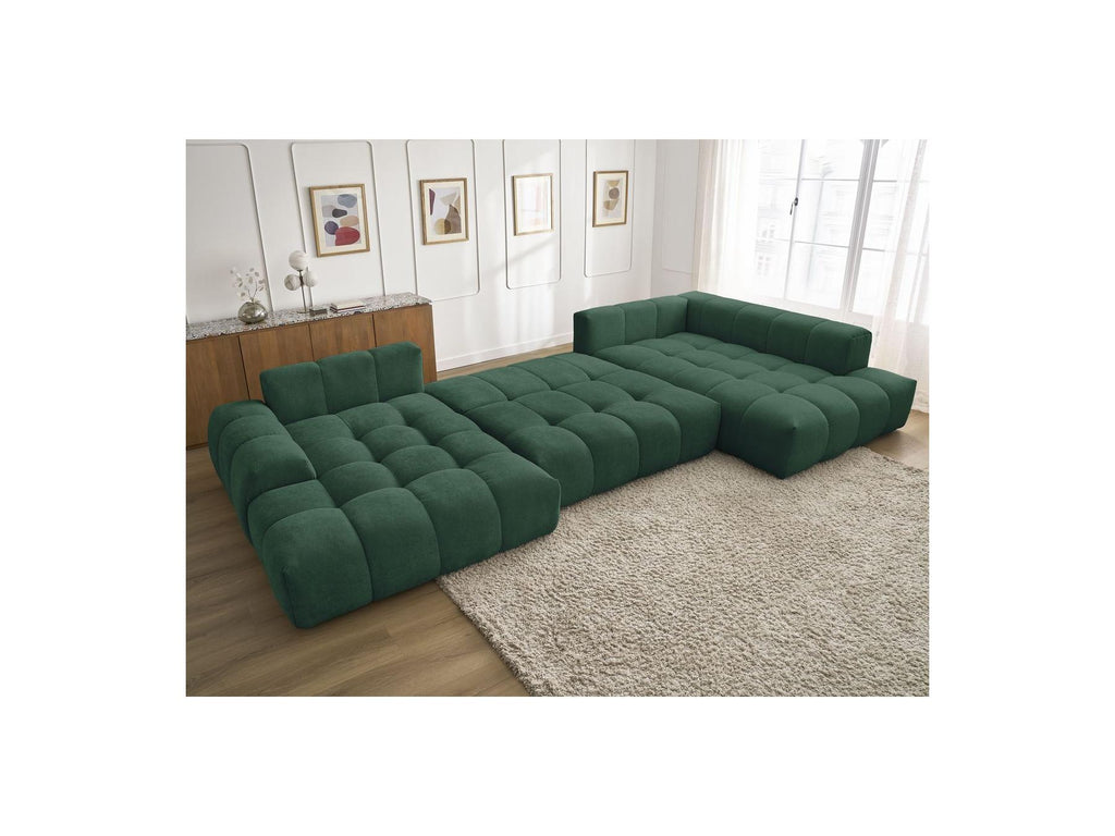 Everest - Panoramic Convertible Storage Sofa - Textured Fabric - Left-Hand Corner - 14 Cushions