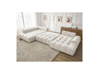 Everest - Sofá Panorámico Convertible con Arcón - Tela Texturizada - Rincón Derecho - 6 Cojines