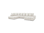 Everest - Panoramic Convertible Sofa with Storage - Textured Fabric - Right-Hand Corner - 14 Cushions