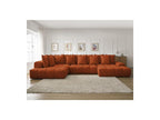 Everest - Panoramic Convertible Sofa with Storage - Textured Fabric - Right-Hand Corner - 14 Cushions