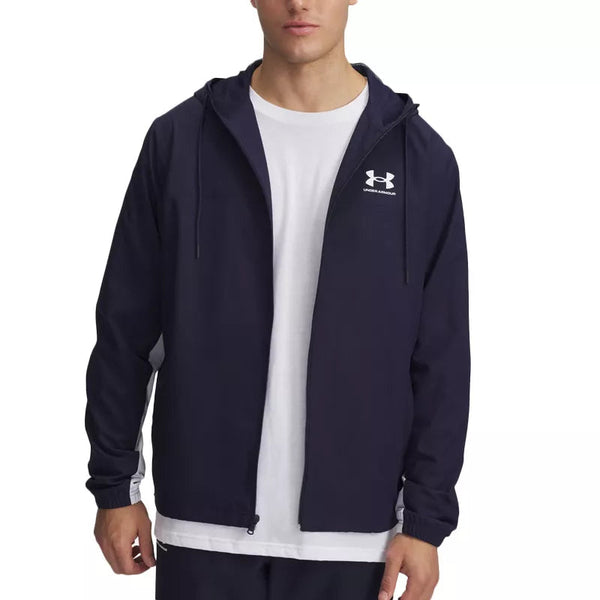 Jakke Rival Woven Windbreaker - Marine Hvid - Herre
