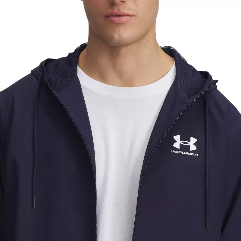 Jakke Rival Woven Windbreaker - Marine Hvid - Herre