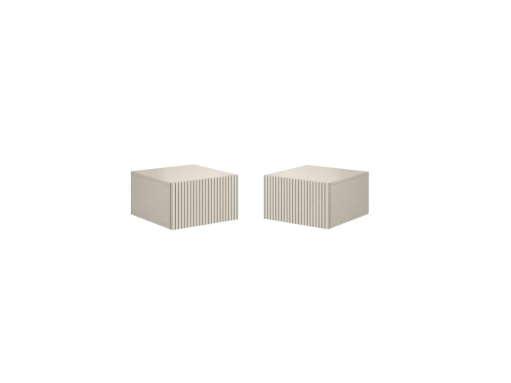 Kasha - Set Of 2 Wall-Mounted Bedside Tables With Drawer