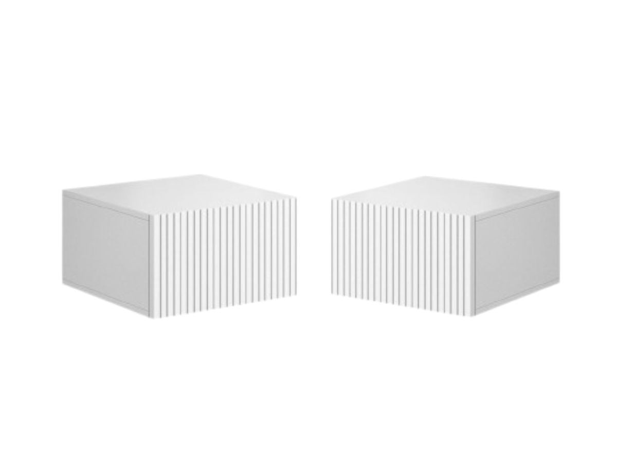 Kasha - Set Of 2 Wall-Mounted Bedside Tables With Drawer
