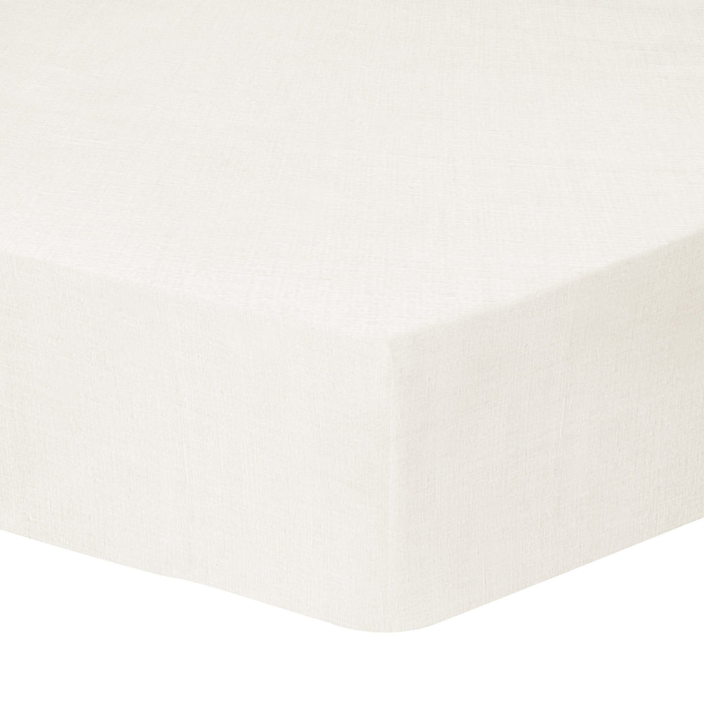 Matt & Rose - Fitted Sheet - Plain Linen - 100% Washed Linen - Off-White