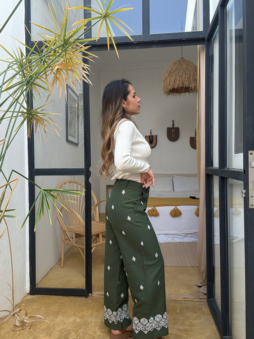 Lola Khaki Fluid Pants