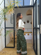 Lola Khaki Fluid Pants