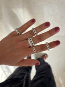 Bague Lágrima Rosa Plata
