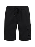 CP Company - Ribbed Cargo Shorts with Elastic Waist – Black