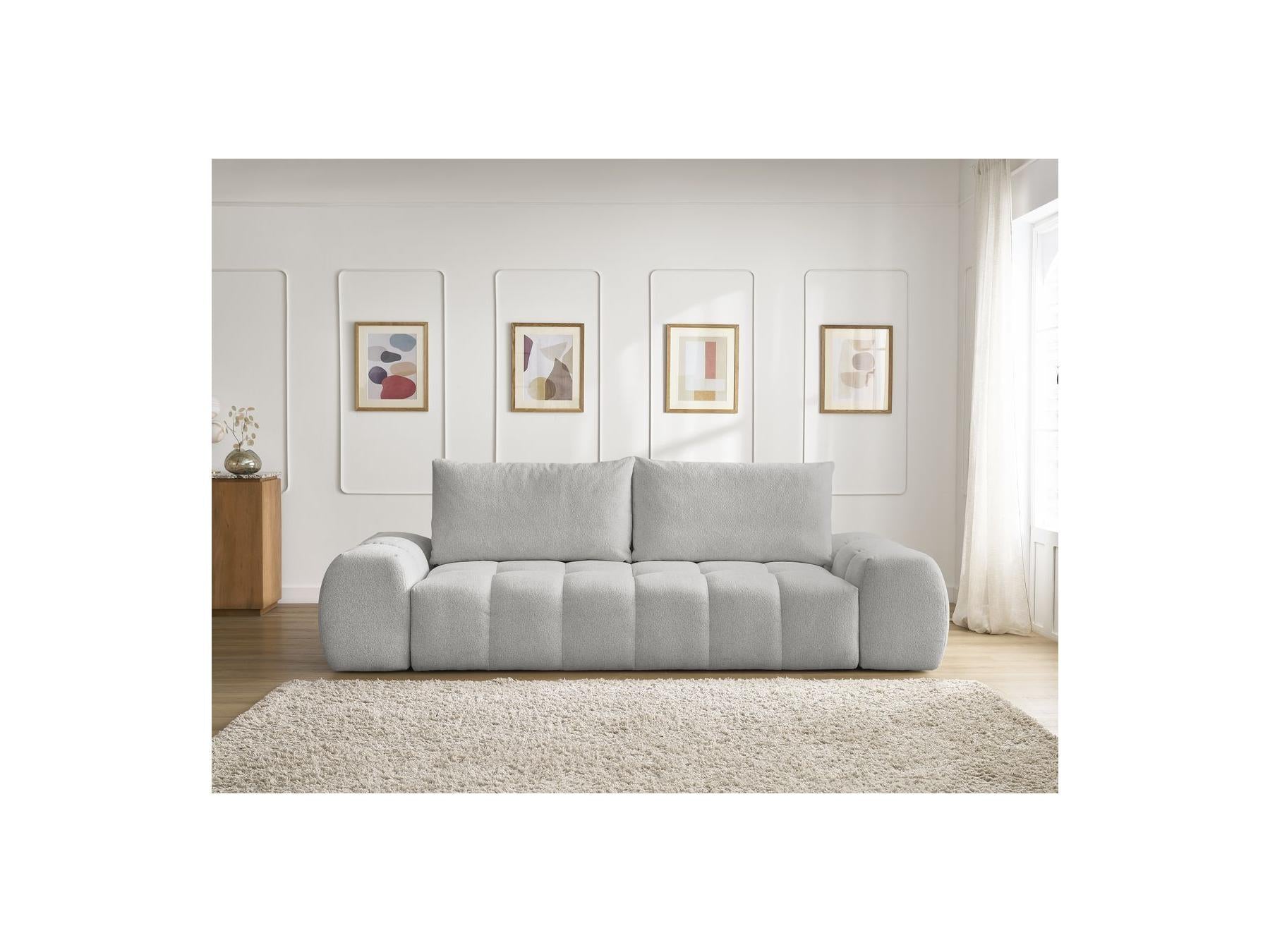 Everest - Fixed 3-Seater Straight Sofa - Flecked Fabric - 2 Cushions