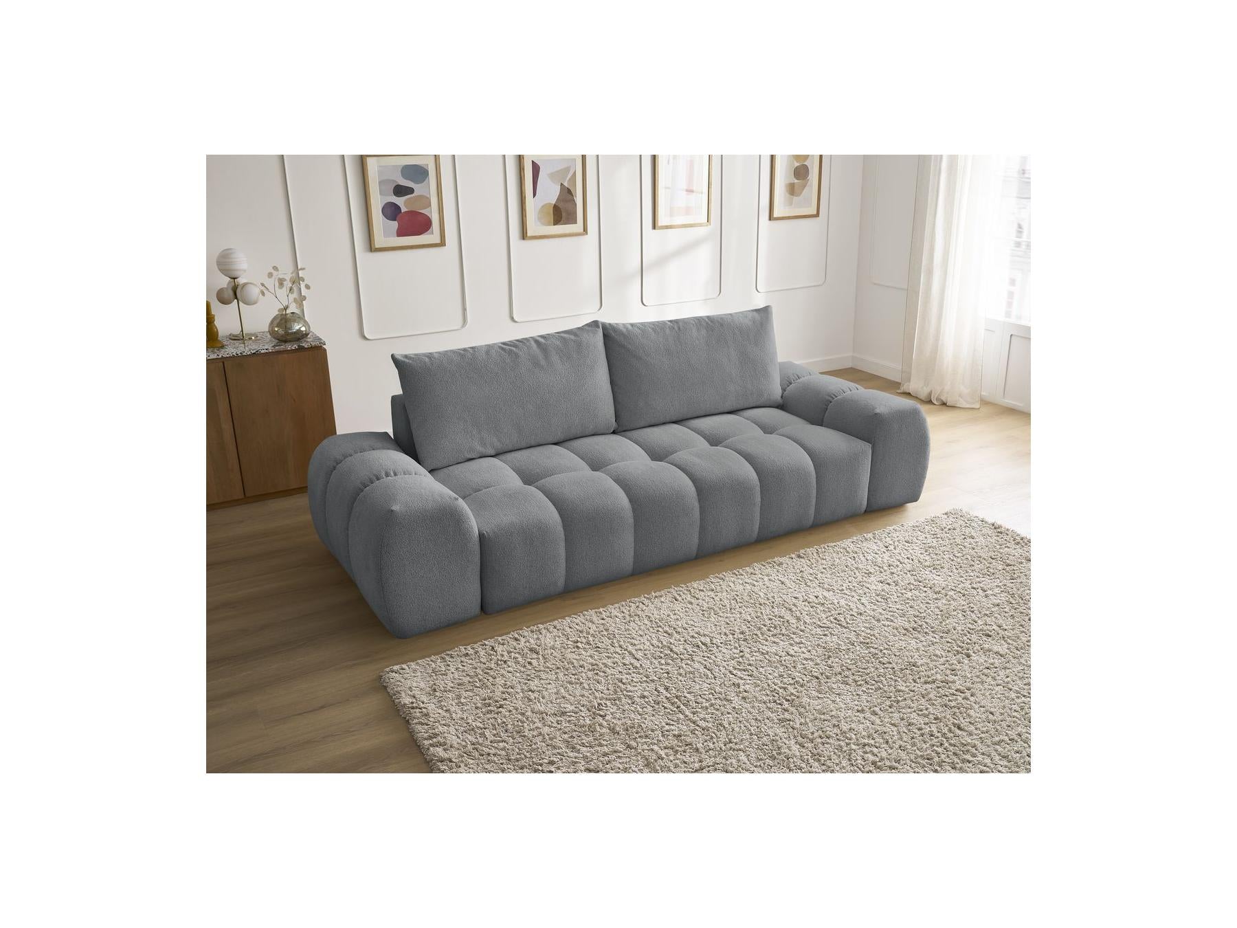 Everest - Fixed 3-Seater Straight Sofa - Flecked Fabric - 2 Cushions