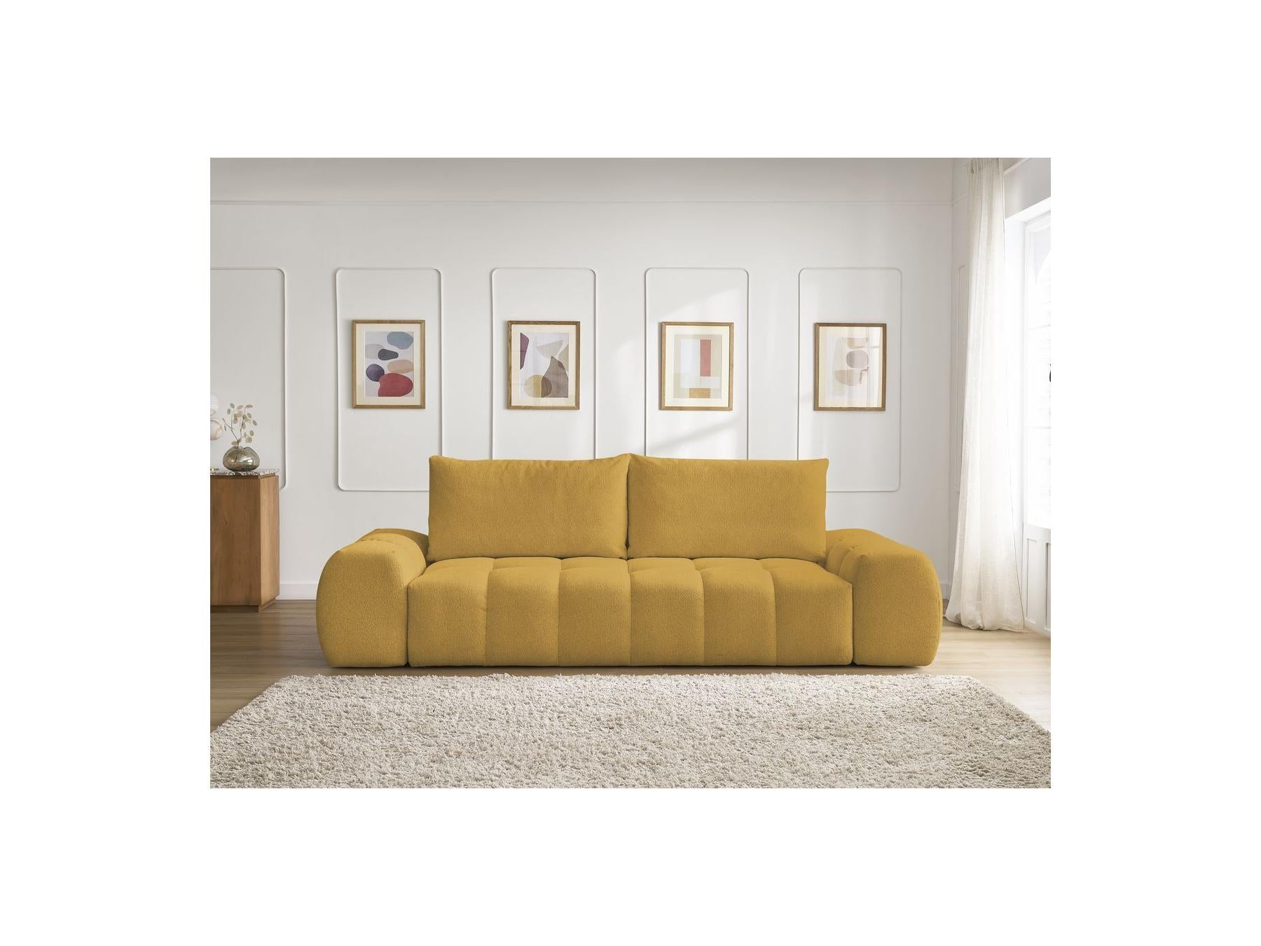 Everest - Fixed 3-Seater Straight Sofa - Flecked Fabric - 2 Cushions