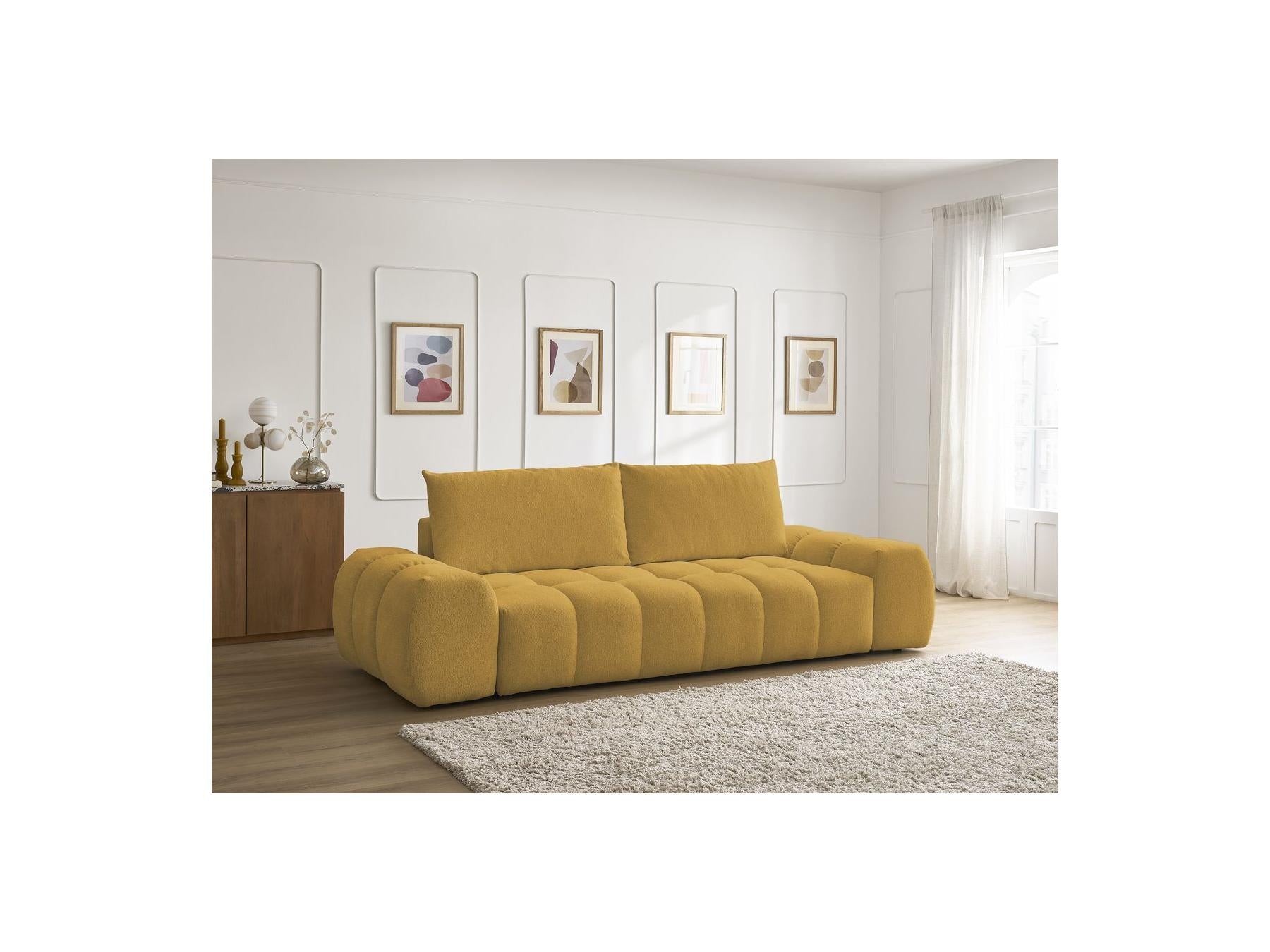 Everest - Fixed 3-Seater Straight Sofa - Flecked Fabric - 2 Cushions