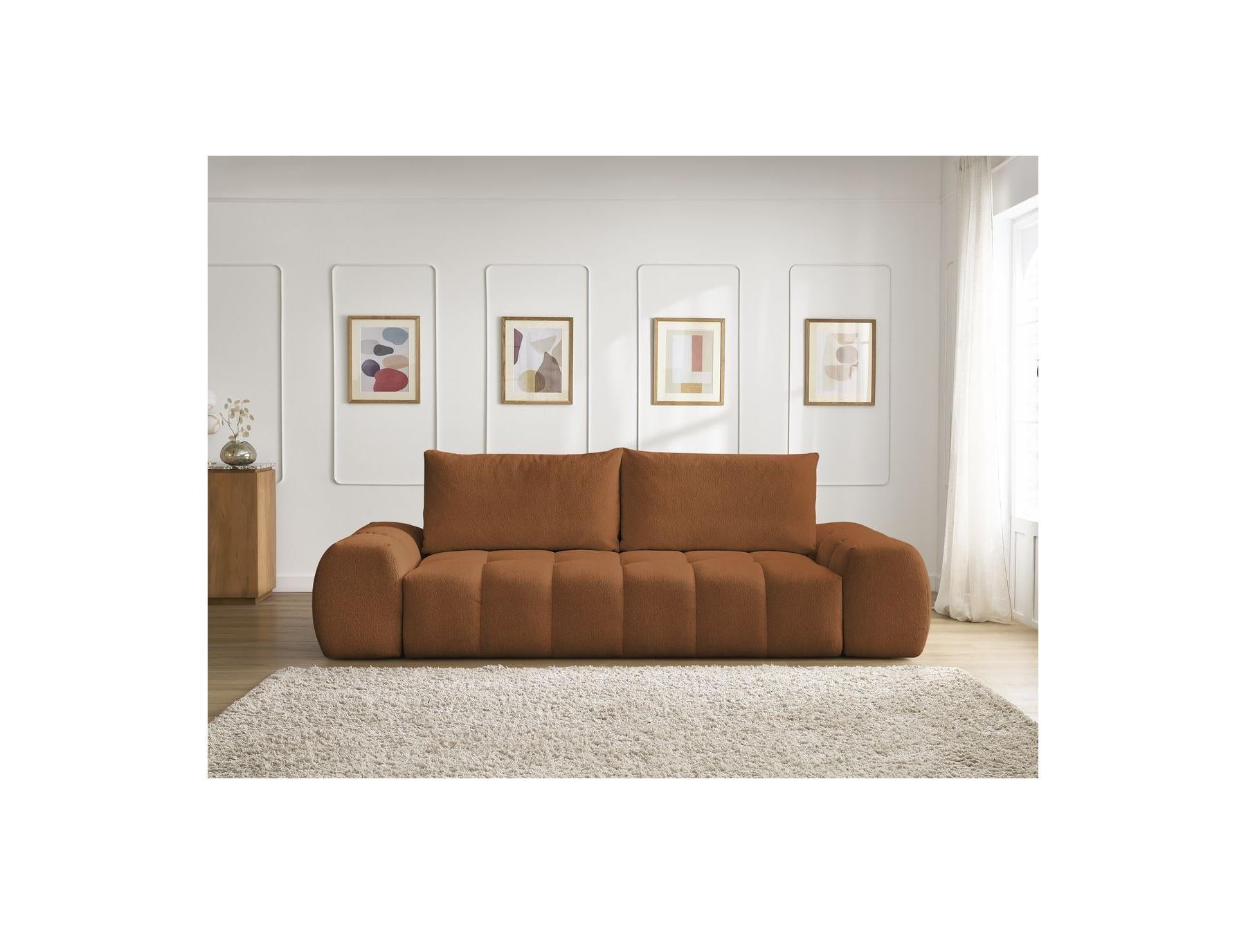 Everest - Fixed 3-Seater Straight Sofa - Flecked Fabric - 2 Cushions